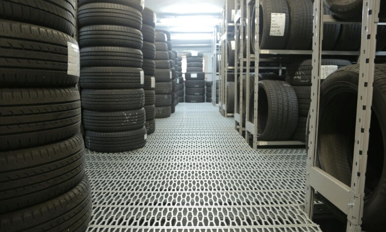 stack of rubber tires